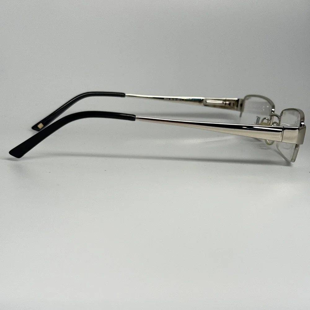 Dicaprio Italy DC22 Silver Rectangular Half Rim Eyeglasses‎ Frames 50-19-140